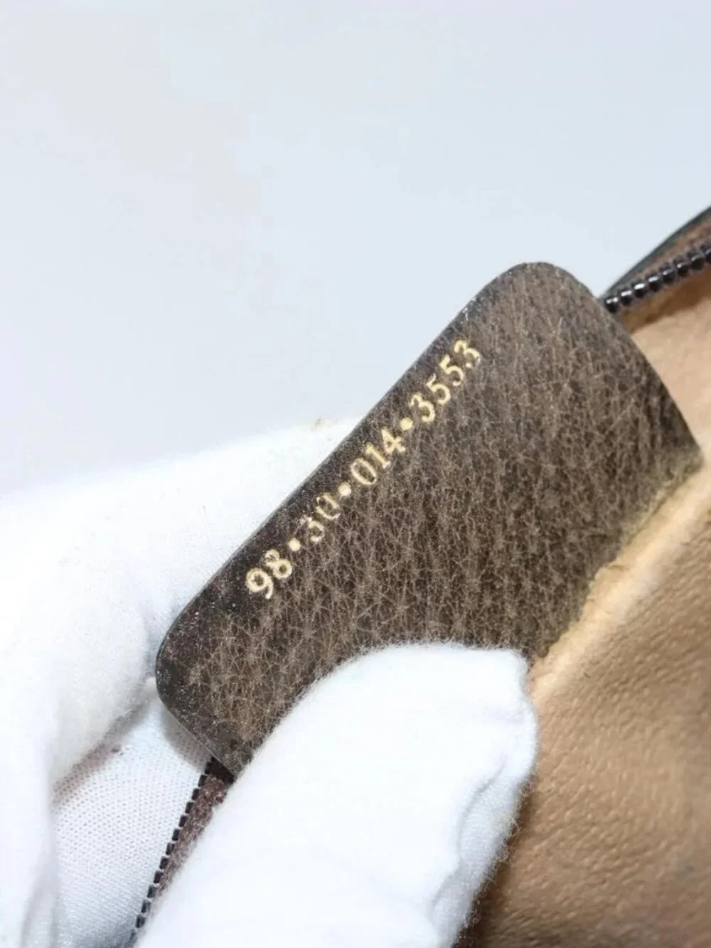 GUCCI GG Supreme Web Sherry Line Bag PVC Beige Gold 98 30 014 3553 Auth ka3094 - Picture 16 of 16